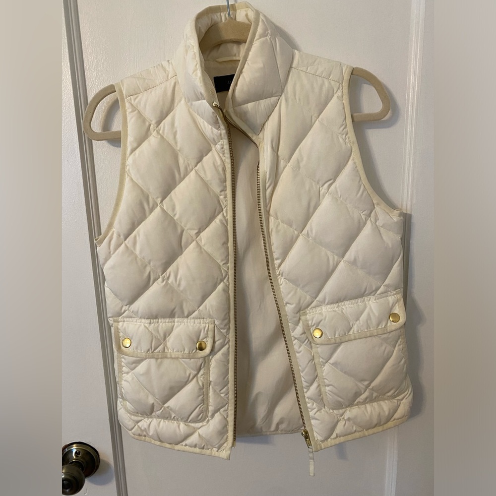 JCrew ivory down vest with pockets